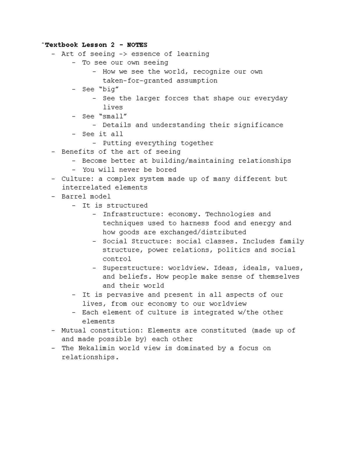 ANTH WEEK 2 - Prof. Lindsay Donaldson 8 Week Course - ̃Textbook Lesson ...