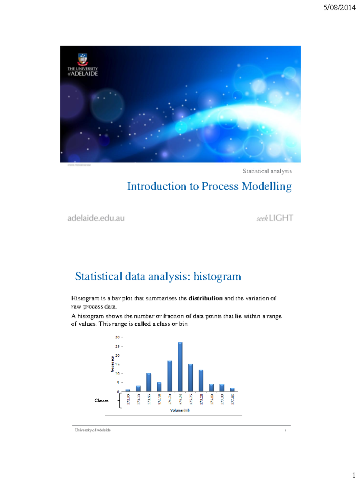 2-statistical Analysis - 5/08/2014 Statistical Analysis Introduction To ...