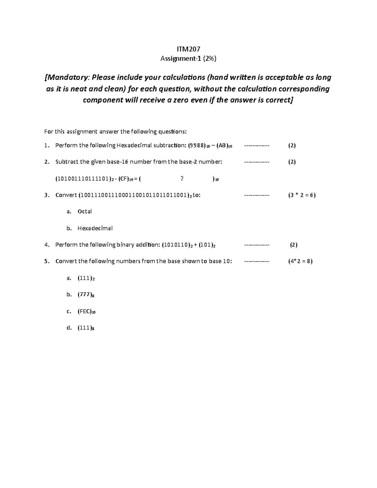 assignment matching exercise 23.01