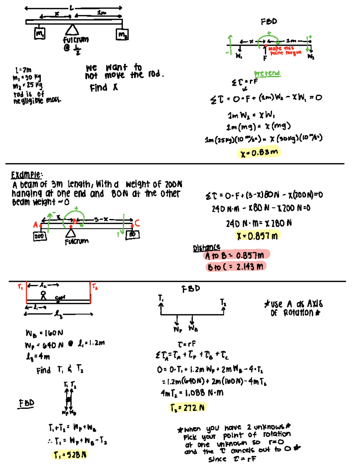 Statics - ... - L ÉÉ FBD fulcrum T EIaEEEI Liam we want to m 30kg not ...