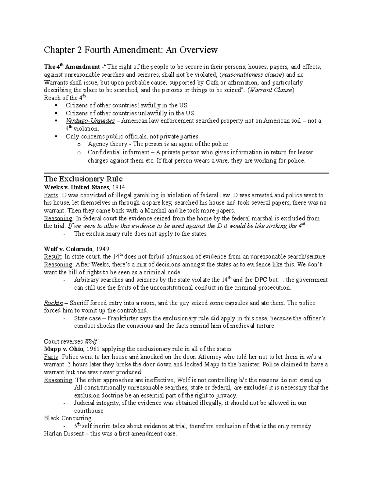 Chapter 2 Fourth Amendment Chapter 2 Fourth Amendment An Overview chapter-2-fourth-amendment-chapter-2-fourth-amendment-an-overview