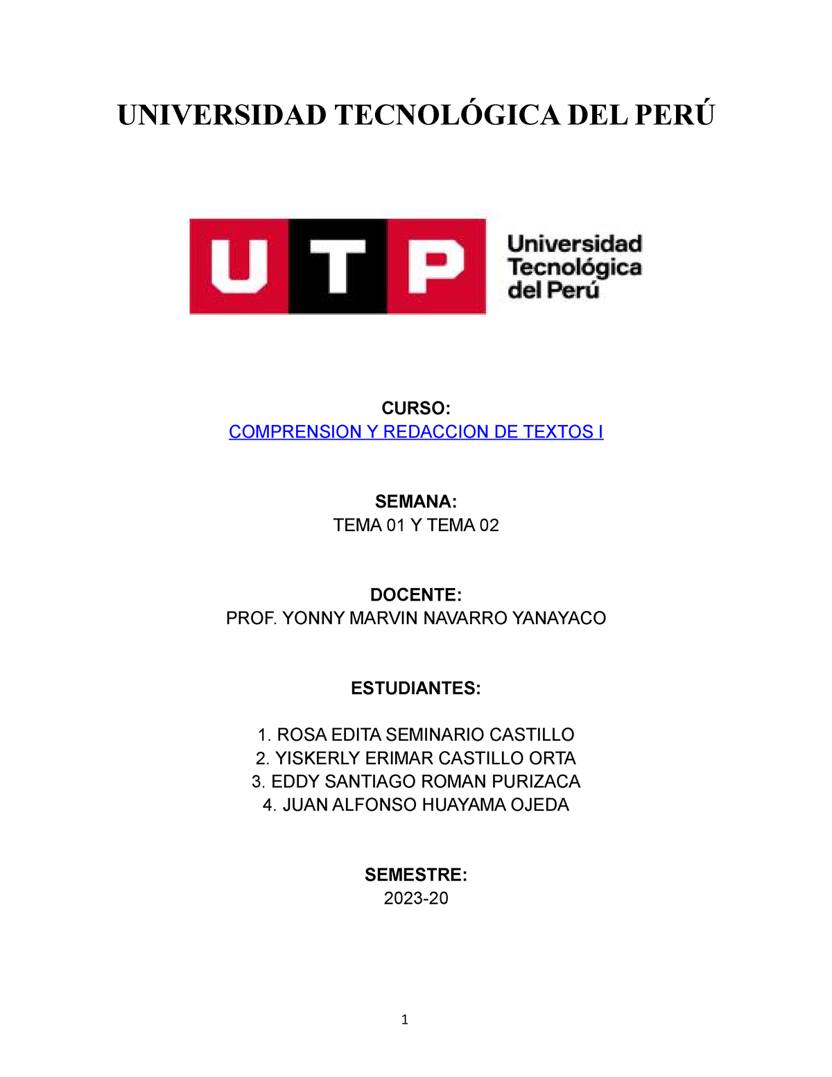 Semana 01 - Tarea - Ejercicio de aplicación-Redacción - UNIVERSIDAD ...