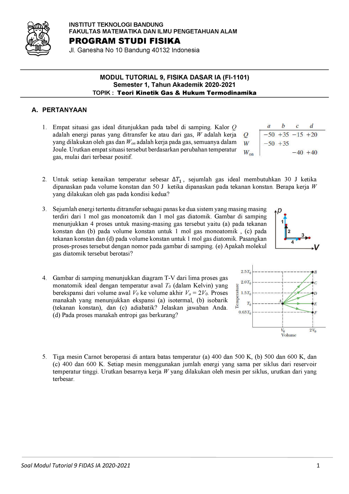 Tutorial Fisika Dasar IA - Modul 9 - Soal Modul Tutorial 9 FIDAS IA ...