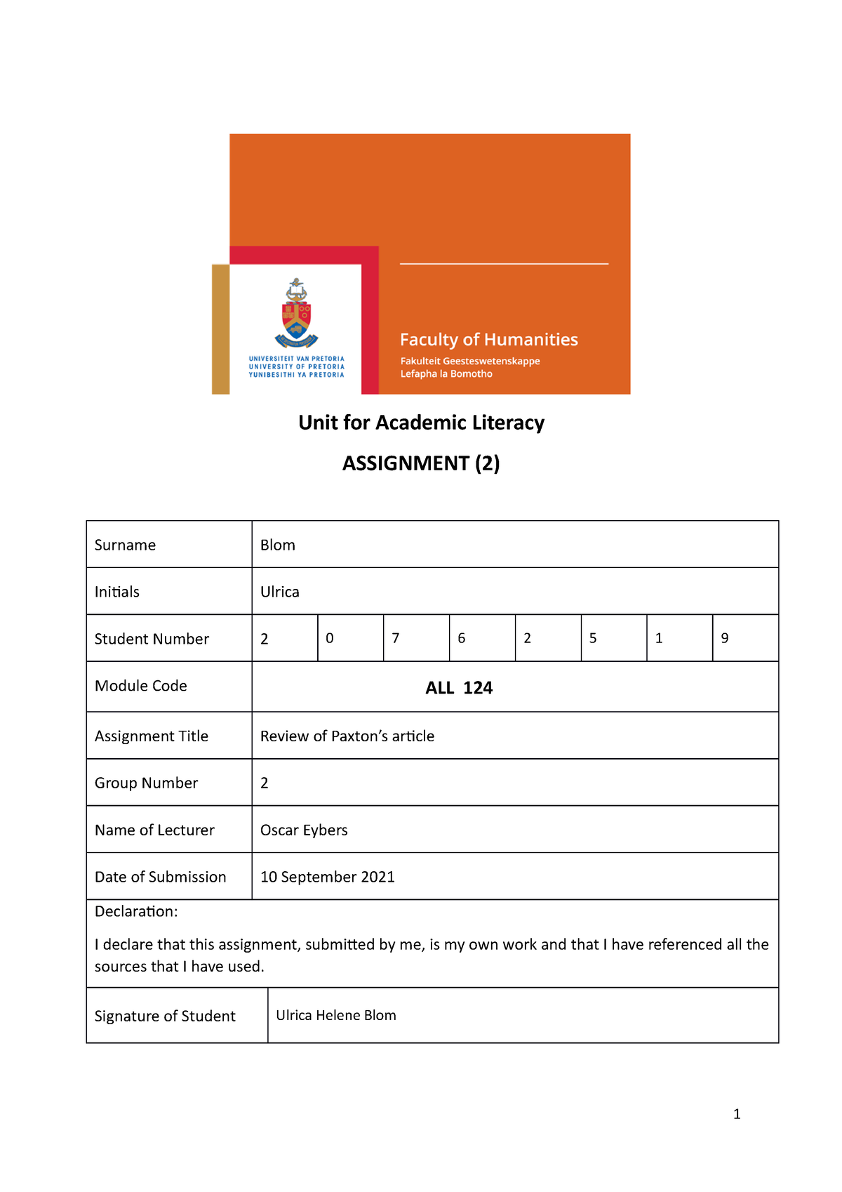 academic literacy assignment answers