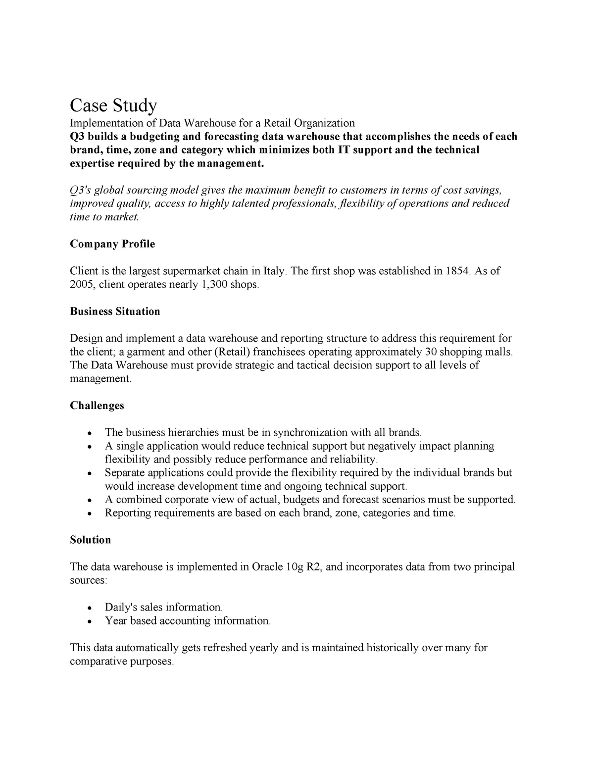 Case Study-2 - Case Study 2 - Case Study Implementation of Data ...