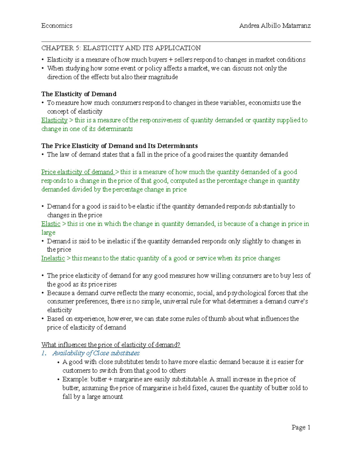 Chapter 5- Elasticity AND ITS Application - CHAPTER 5: ELASTICITY AND ...