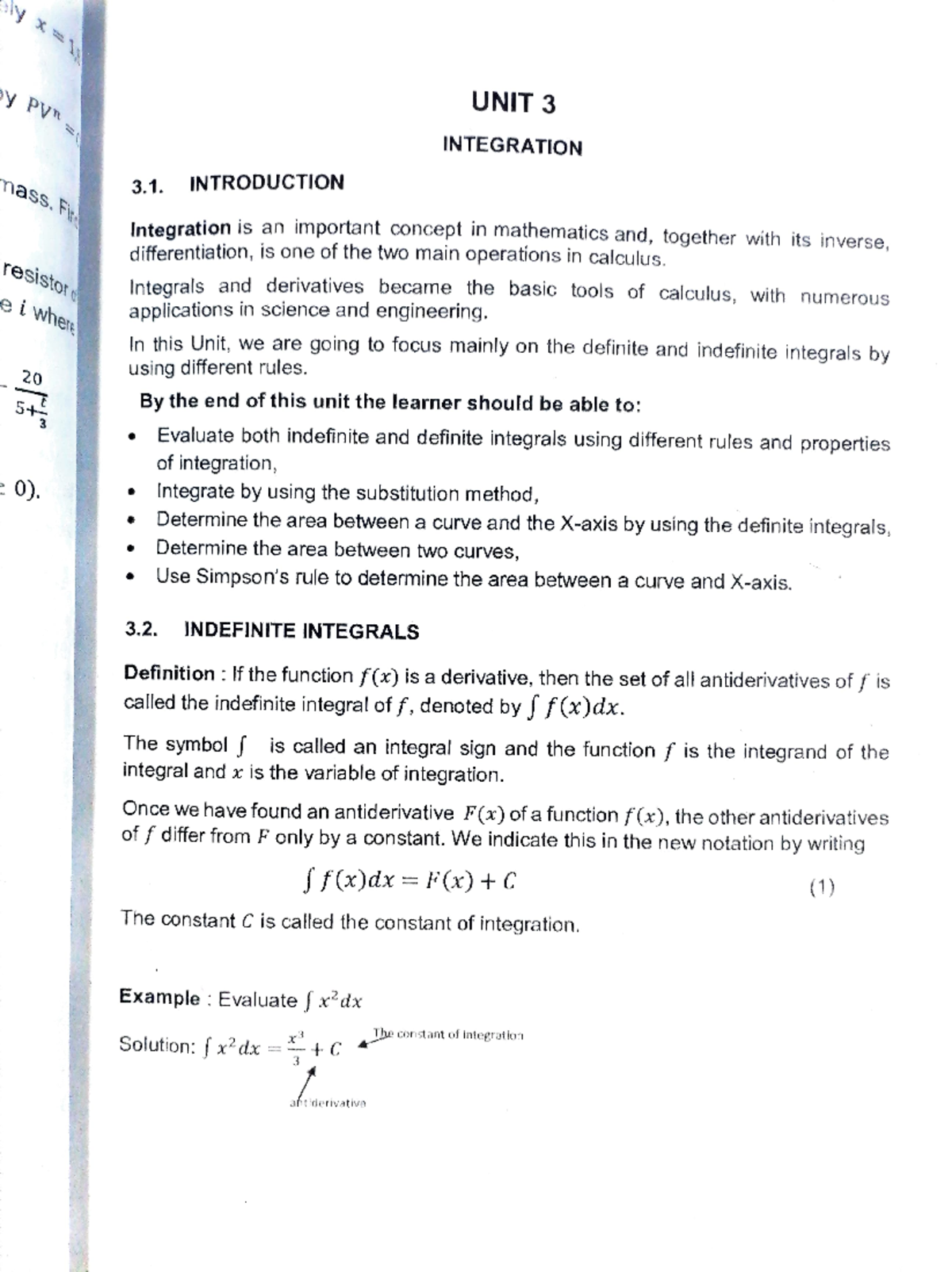 Math 1 - math 1 - PVn UNIT 3 INTEGRATION 3. INTRODUCTION SS. Fir ...