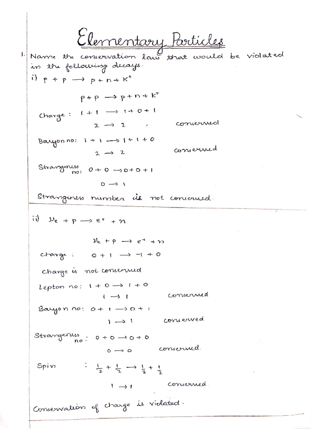 Elementary particles problems - Bsc physics - Studocu