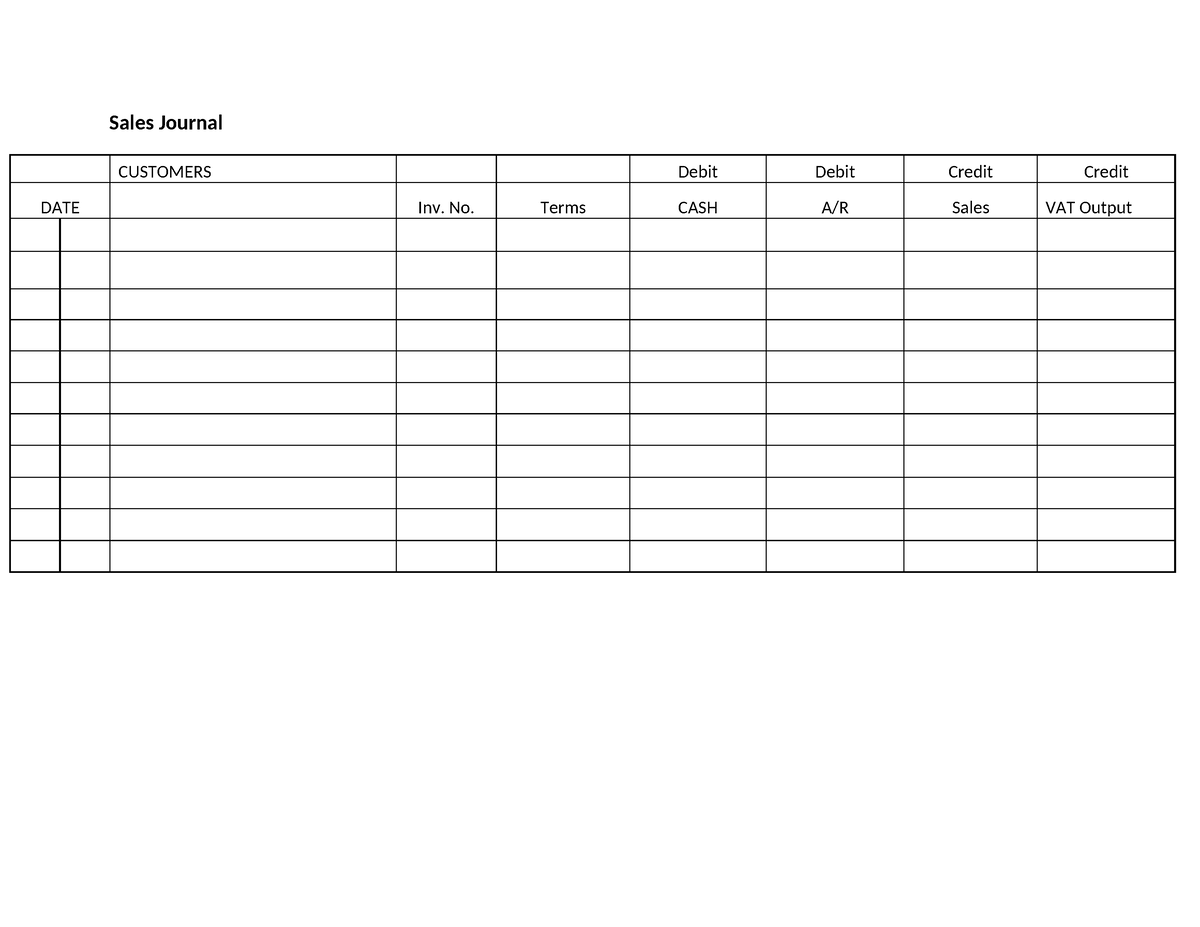 Lasttemplate Lasttemplate Sales Journal CUSTOMERS Debit Debit