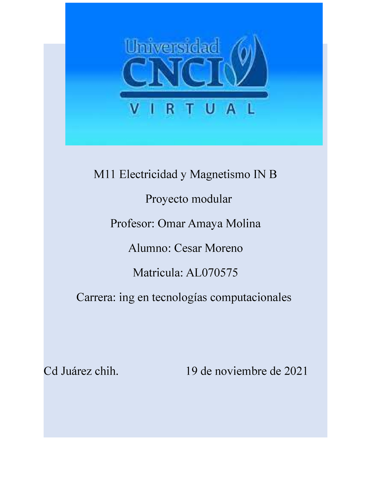 M11 Electricidad Y Magnetismo IN B Proyecto Modular - M11 Electricidad ...