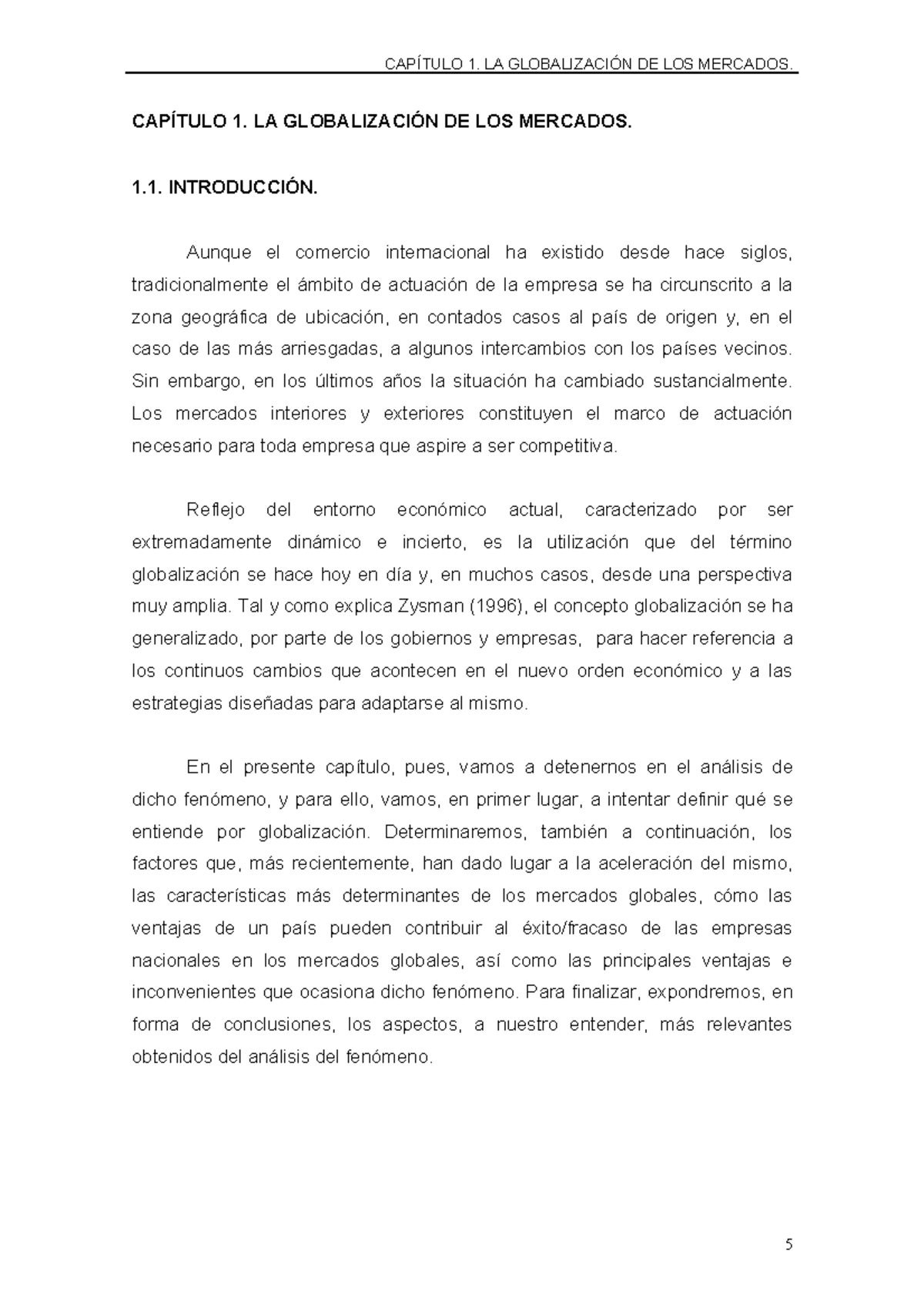 Globalización de los mercados - CAPÍTULO 1. LA GLOBALIZACIÓN DE LOS ...