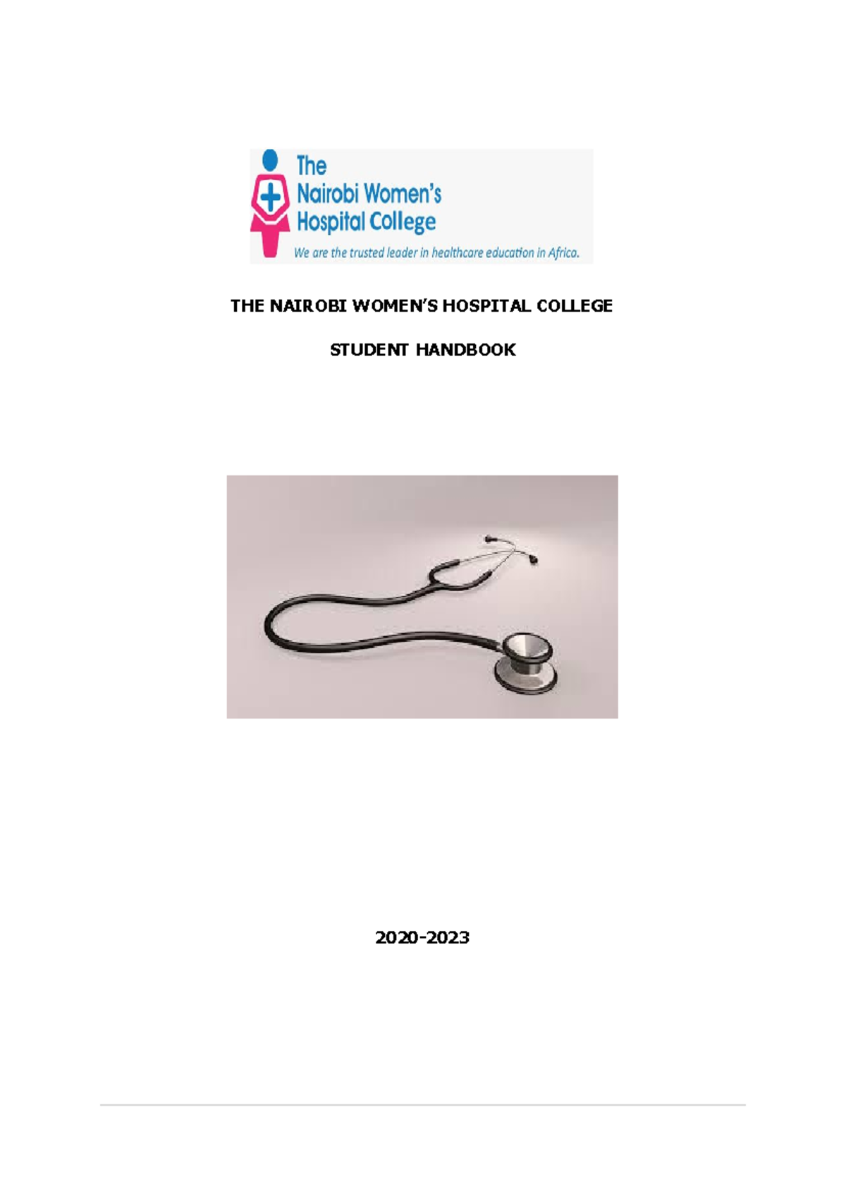 NWHC Student Handbook 2020 2023 - THE NAIROBI WOMEN’S HOSPITAL COLLEGE ...