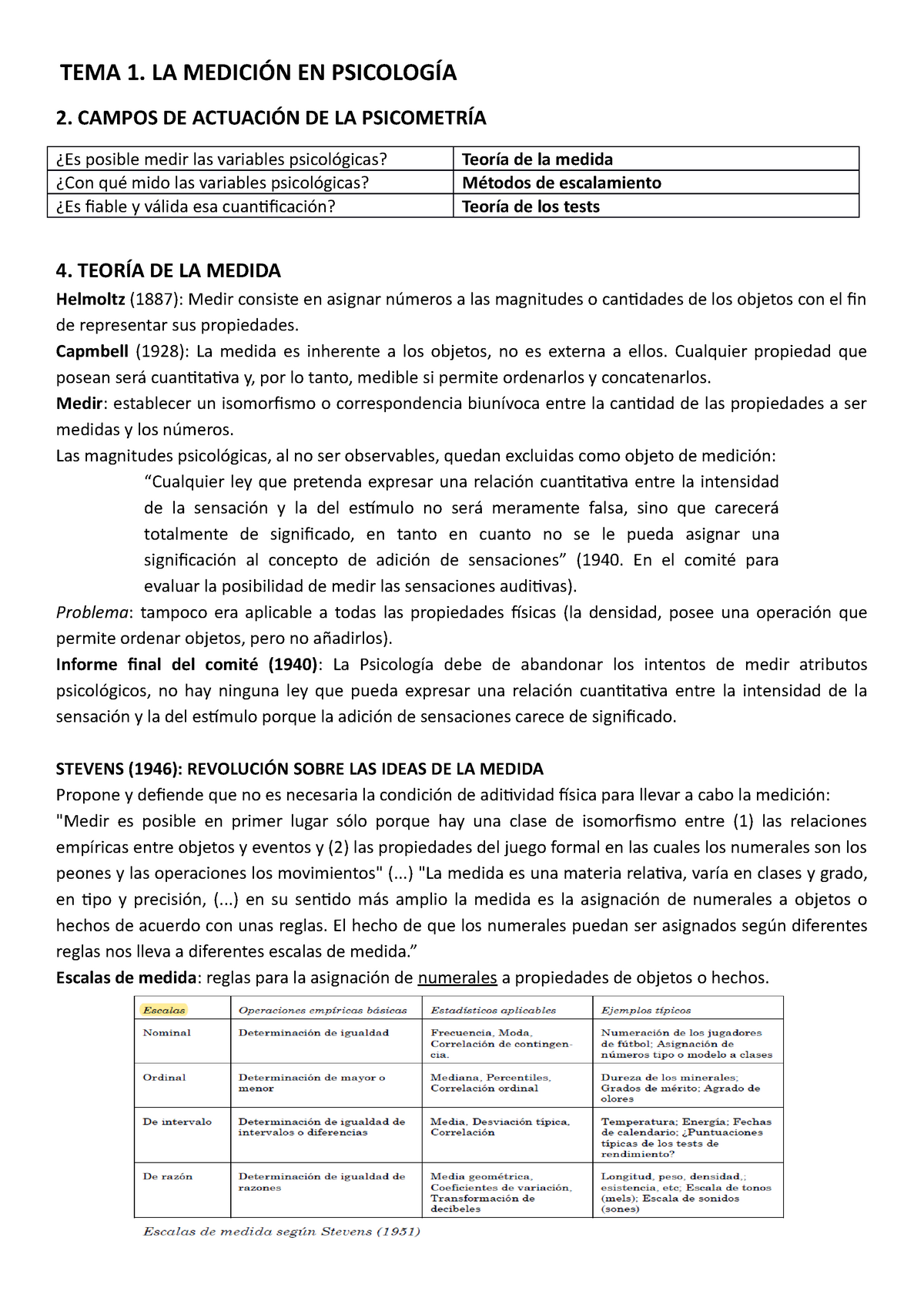 Tema 1 Psicometría Apuntes 1 Tema 1 La MediciÓn En PsicologÍa 2