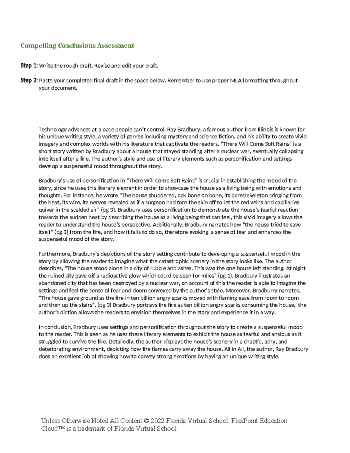 Copy of 1.07 Assessment - Compelling Conclusions Assessment Step 1 ...