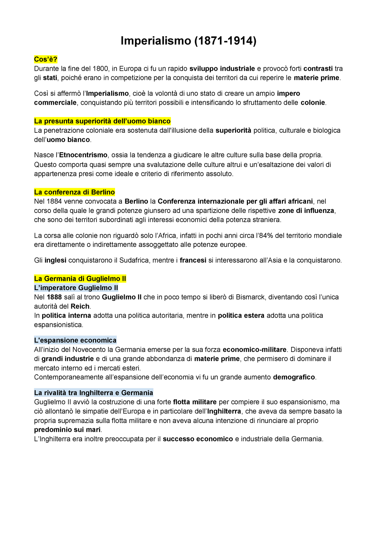 L'imperialismo (1871-1914) - Imperialismo (1871-1914) Cos’è? Durante La ...