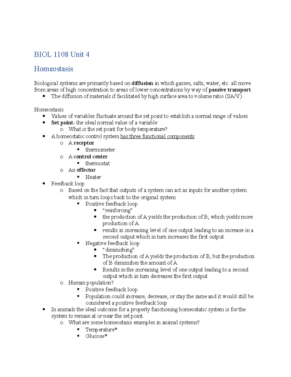 BIOL 1108 Unit 4 - Farmer/Trapnell unit 4 lecture notes - BIOL 1108 ...