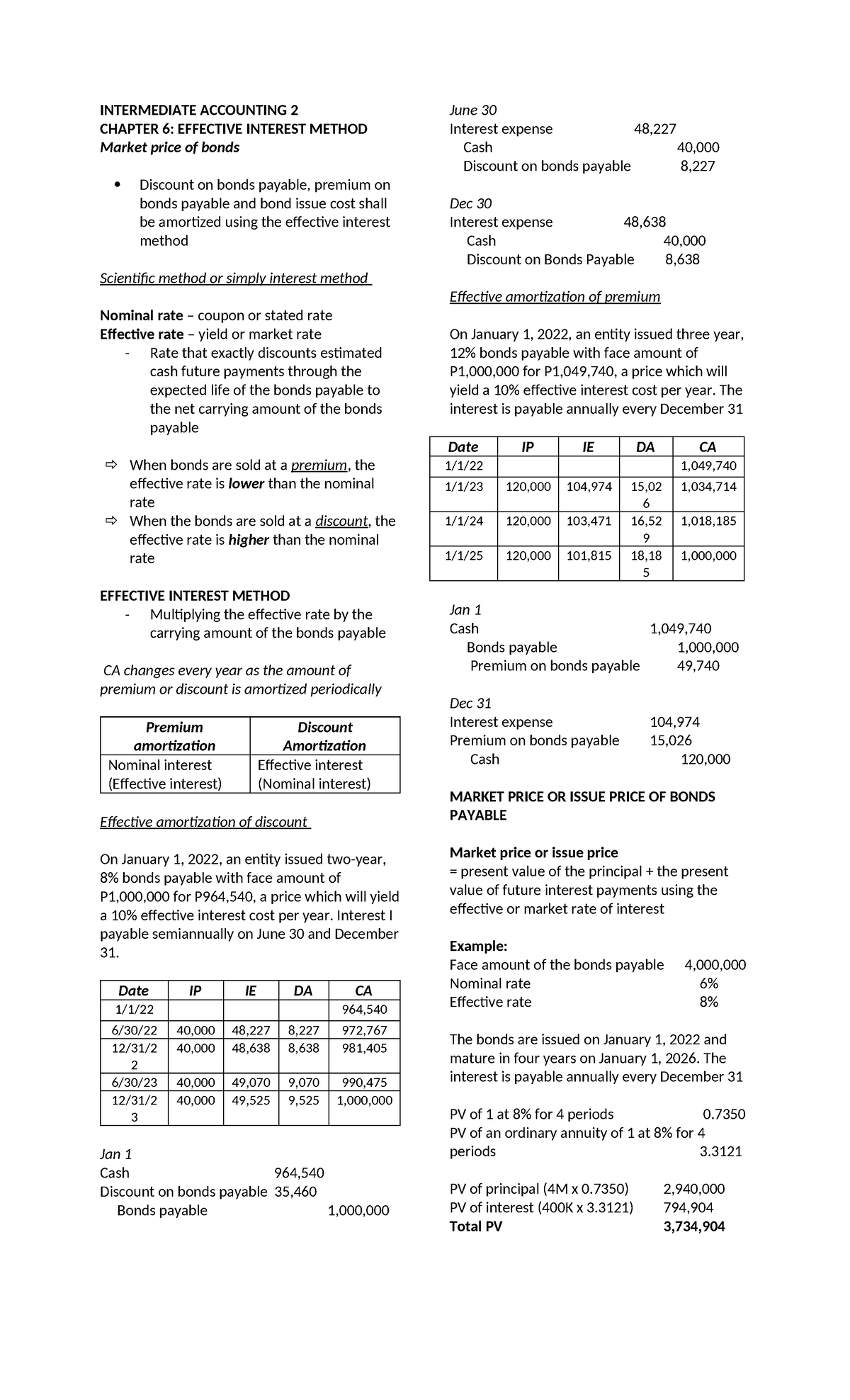 Intermediate Accounting 2 CH 6-7 - INTERMEDIATE ACCOUNTING 2 CHAPTER 6 ...