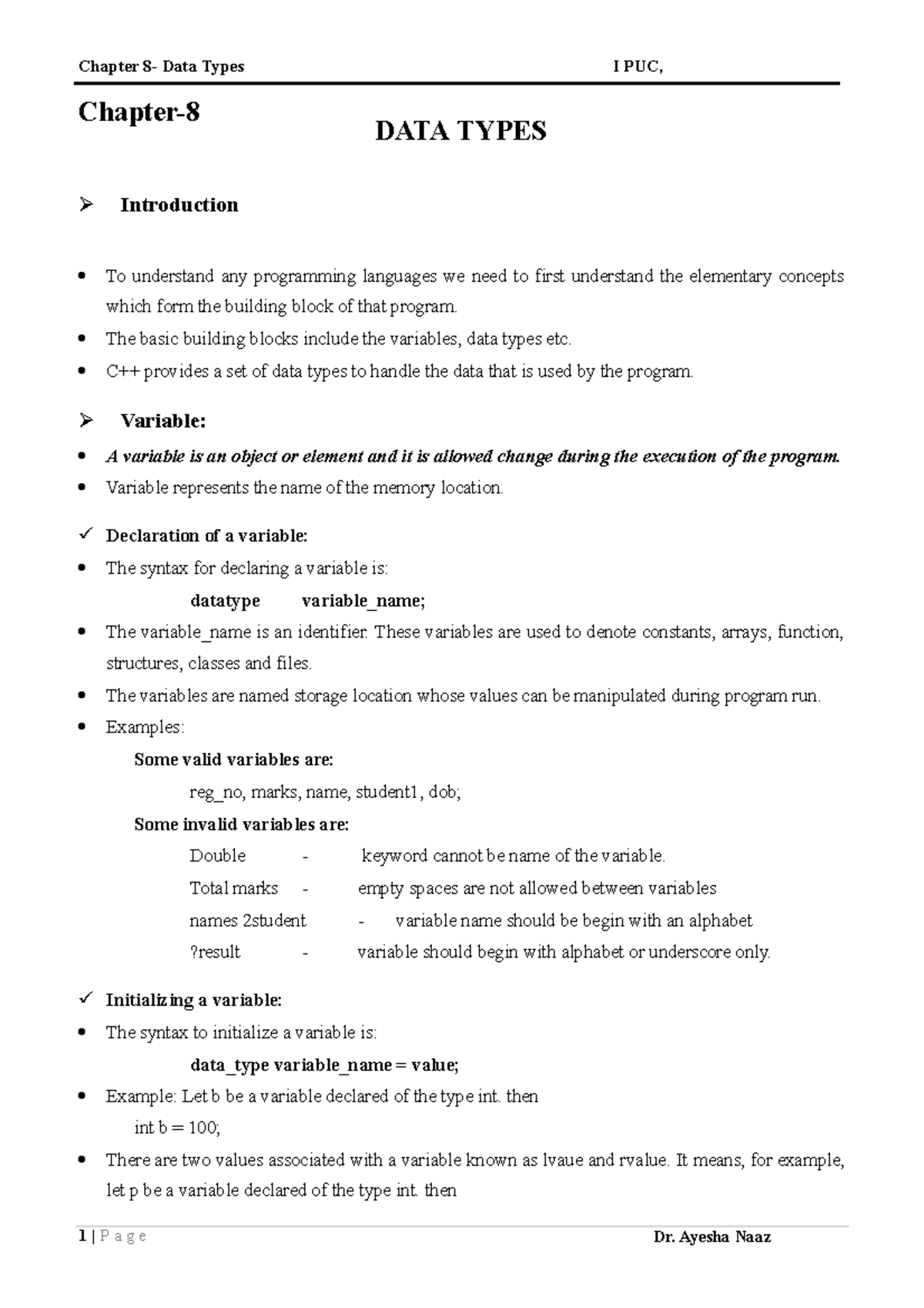 1632064607 chapter-8-data-types - Chapter- Introduction DATA TYPES To ...