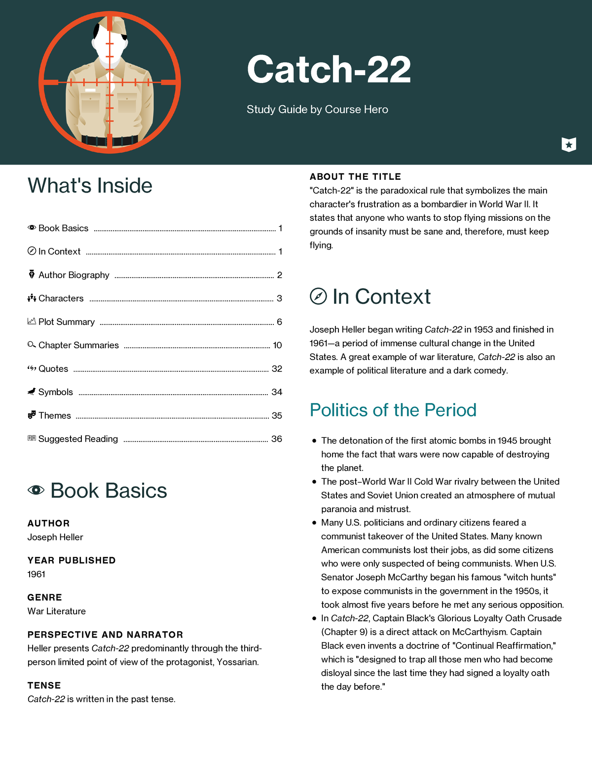 Joseph Heller's Catch-22 - Catch- ####### Study Guide By Course Hero ...