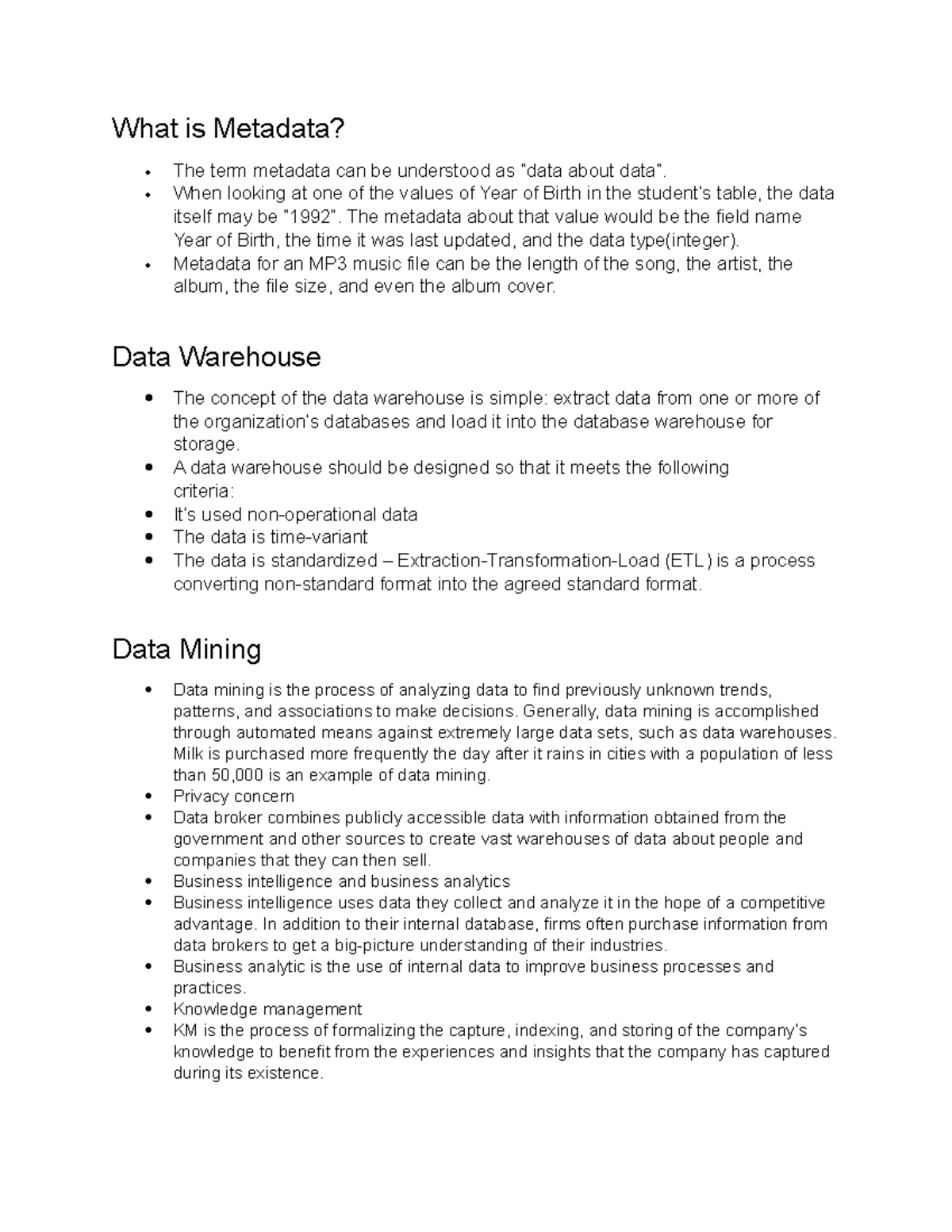 CS3 Chapter 4 DOCX 4 - What is Metadata? The term metadata can be ...
