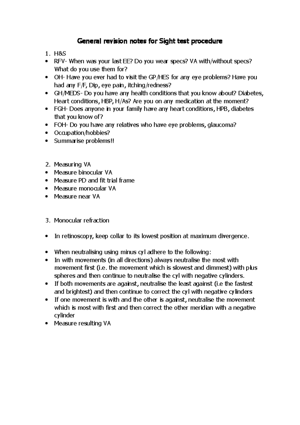 sight-test-procedure-n-a-general-revision-notes-for-sight-test