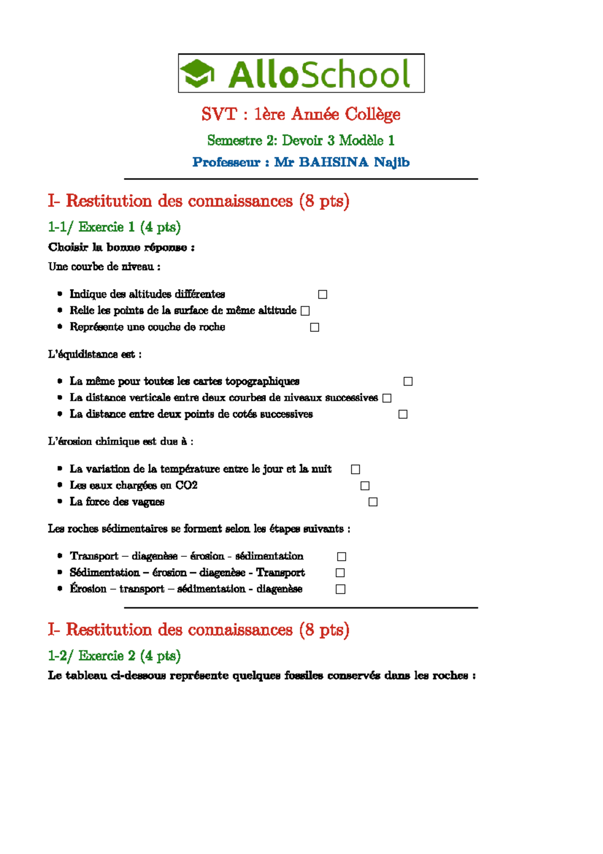 Semestre 2 Devoir 3 Modele 1 Svt 1ac - Droit Des Sociétés - Studocu