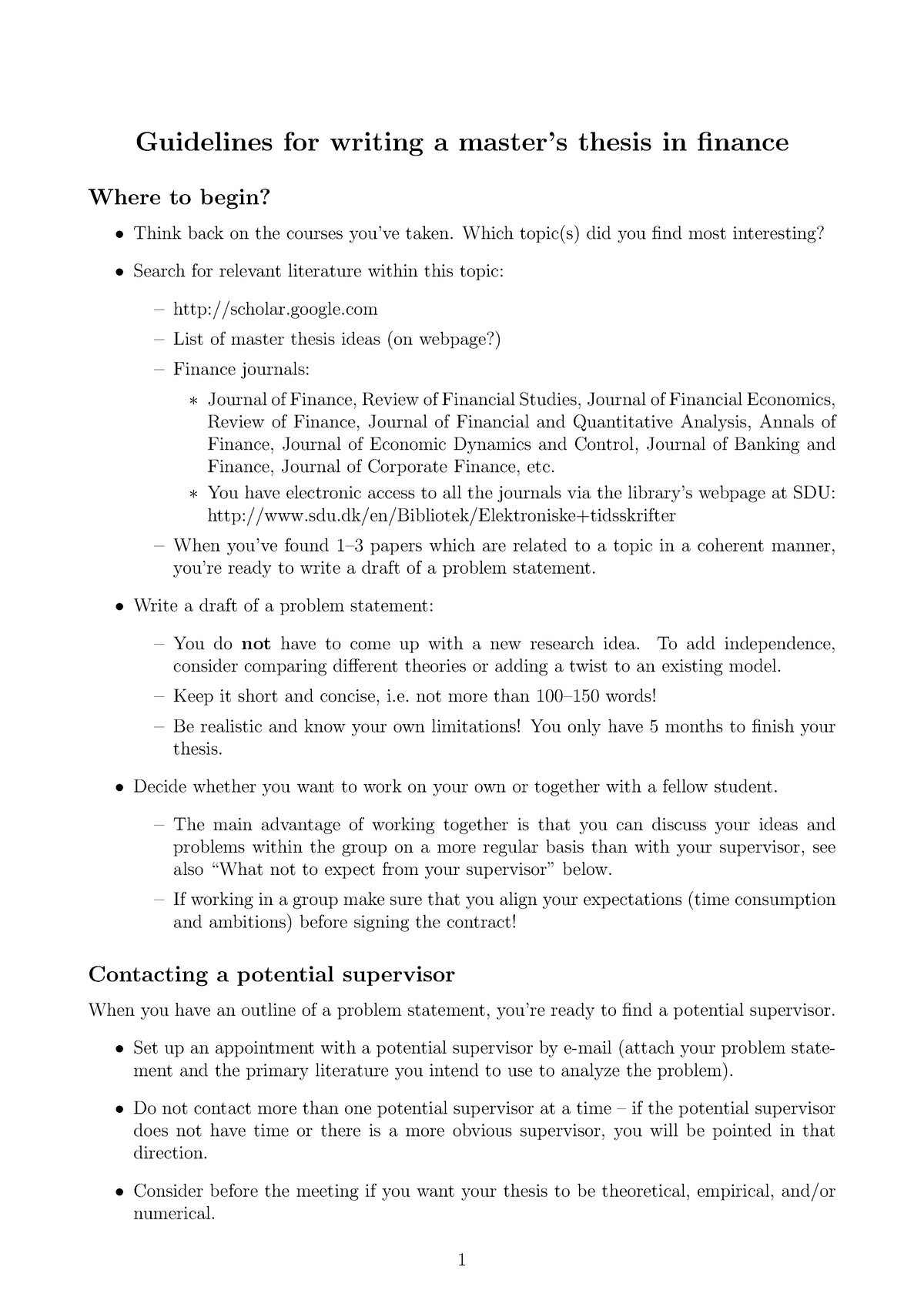 topics for master thesis in finance