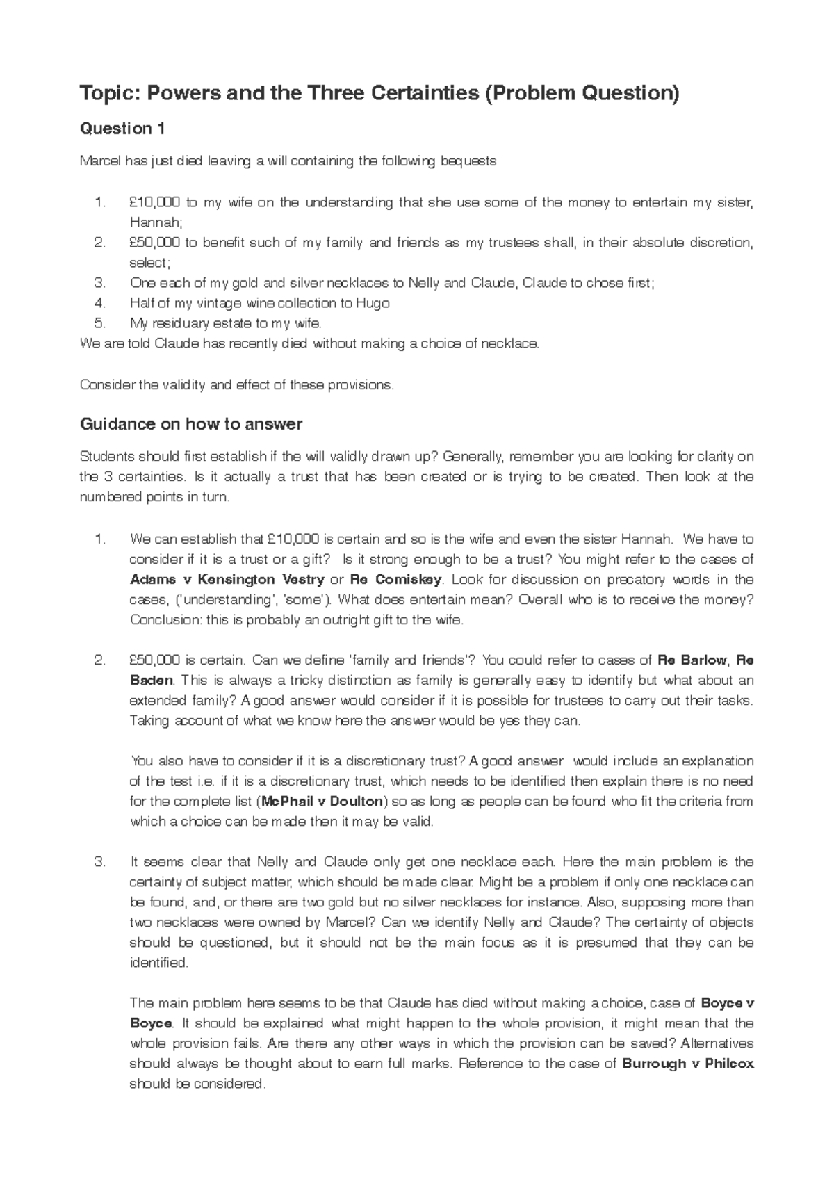 Power and 3 certainties - Topic: Powers and the Three Certainties ...