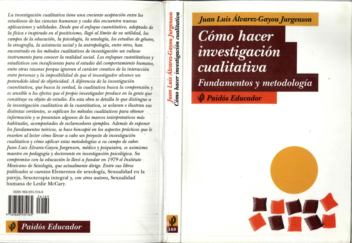 Álvarez-Gayou, J. L. (2003 ). Cómo hacer investigación cualitativa