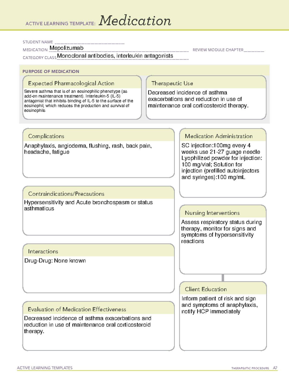 Mepolizumab - Medication - ACTIVE LEARNING TEMPLATES THERAPEUTIC ...