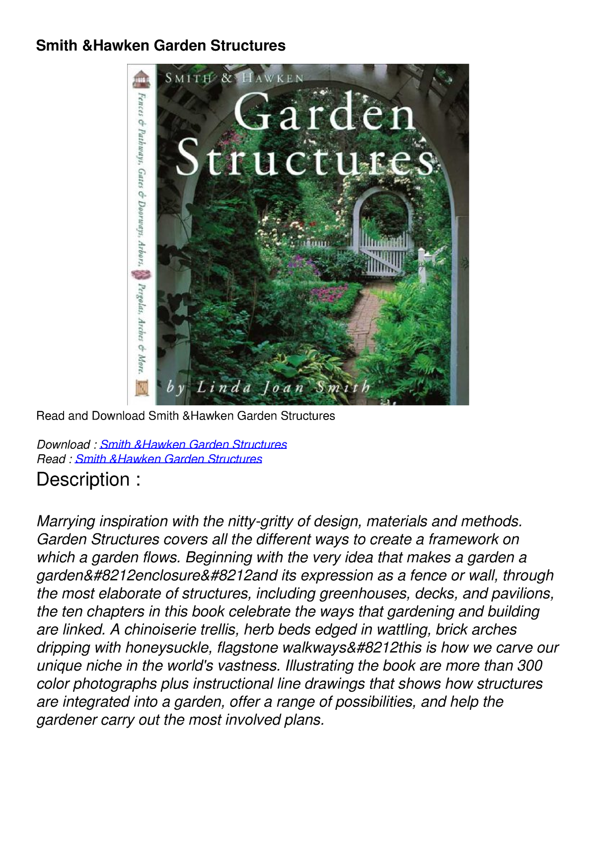 [READ DOWNLOAD] Smith Hawken Garden Structures - Smith &Hawken Garden ...