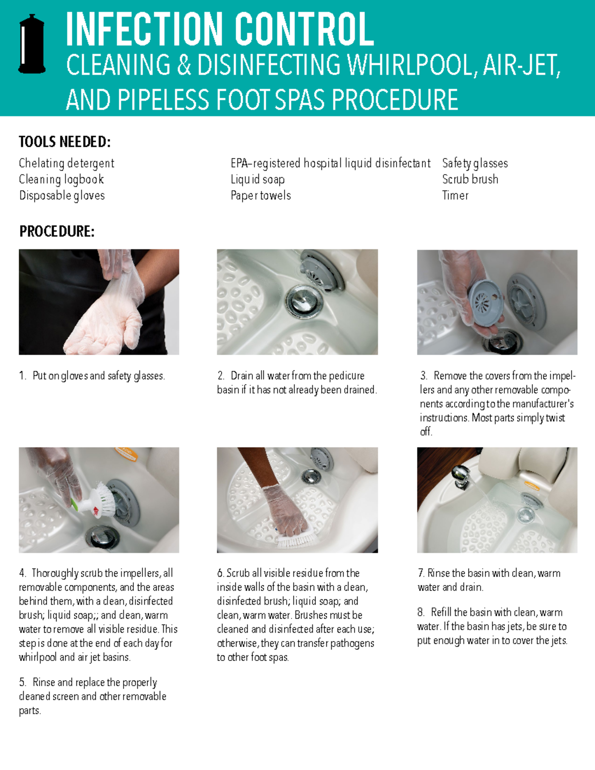 Cleaning Disinfecting Foot Spas2004 26082608 CLEANING