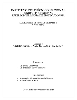 Digitales II Practica 2 25-1 - INSTITUTO POLITÉCNICO NACIONAL UNIDAD ...