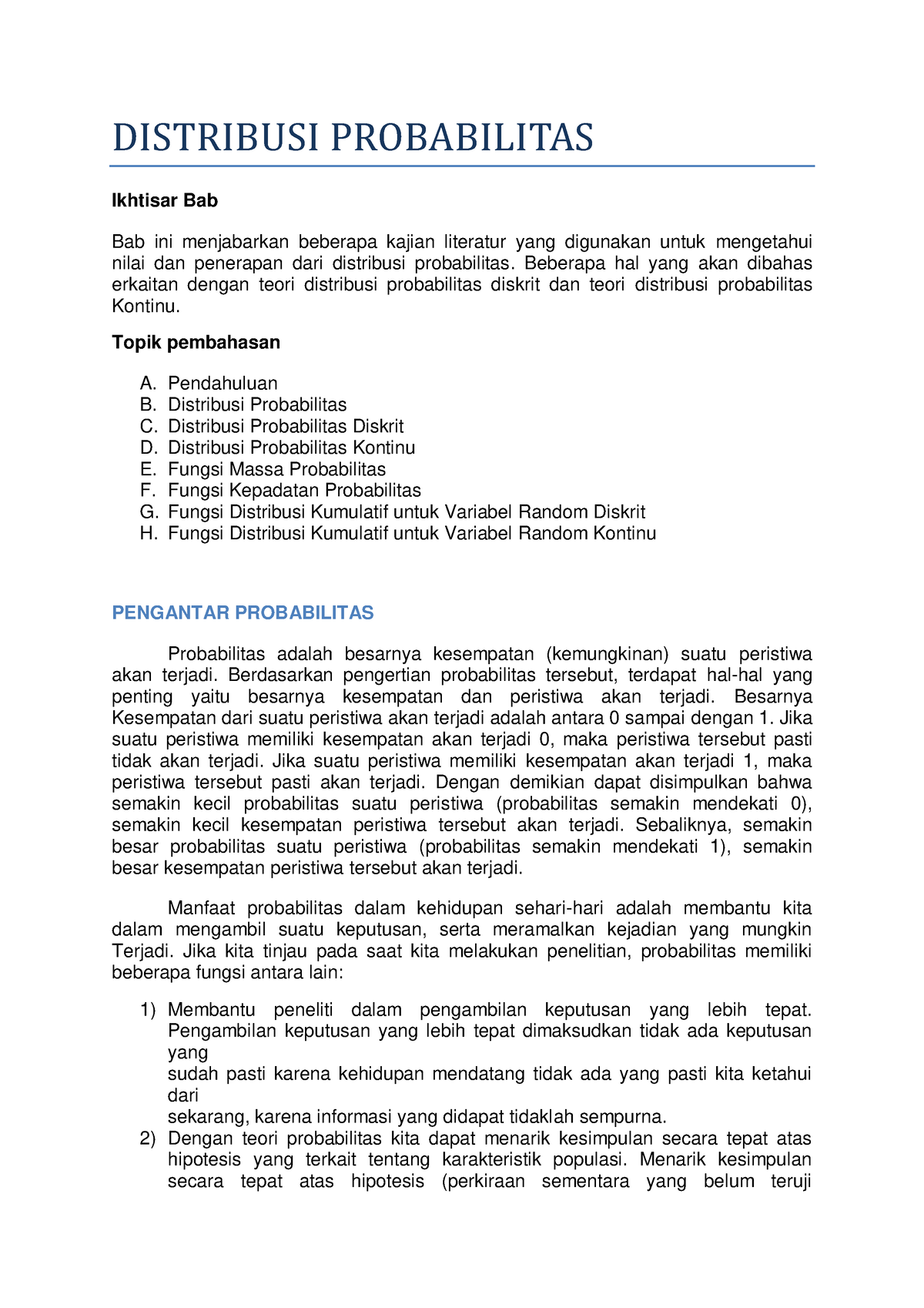 4 7450 Esa310 032019 Pdf - DISTRIBUSI PROBABILITAS Ikhtisar Bab Bab Ini ...