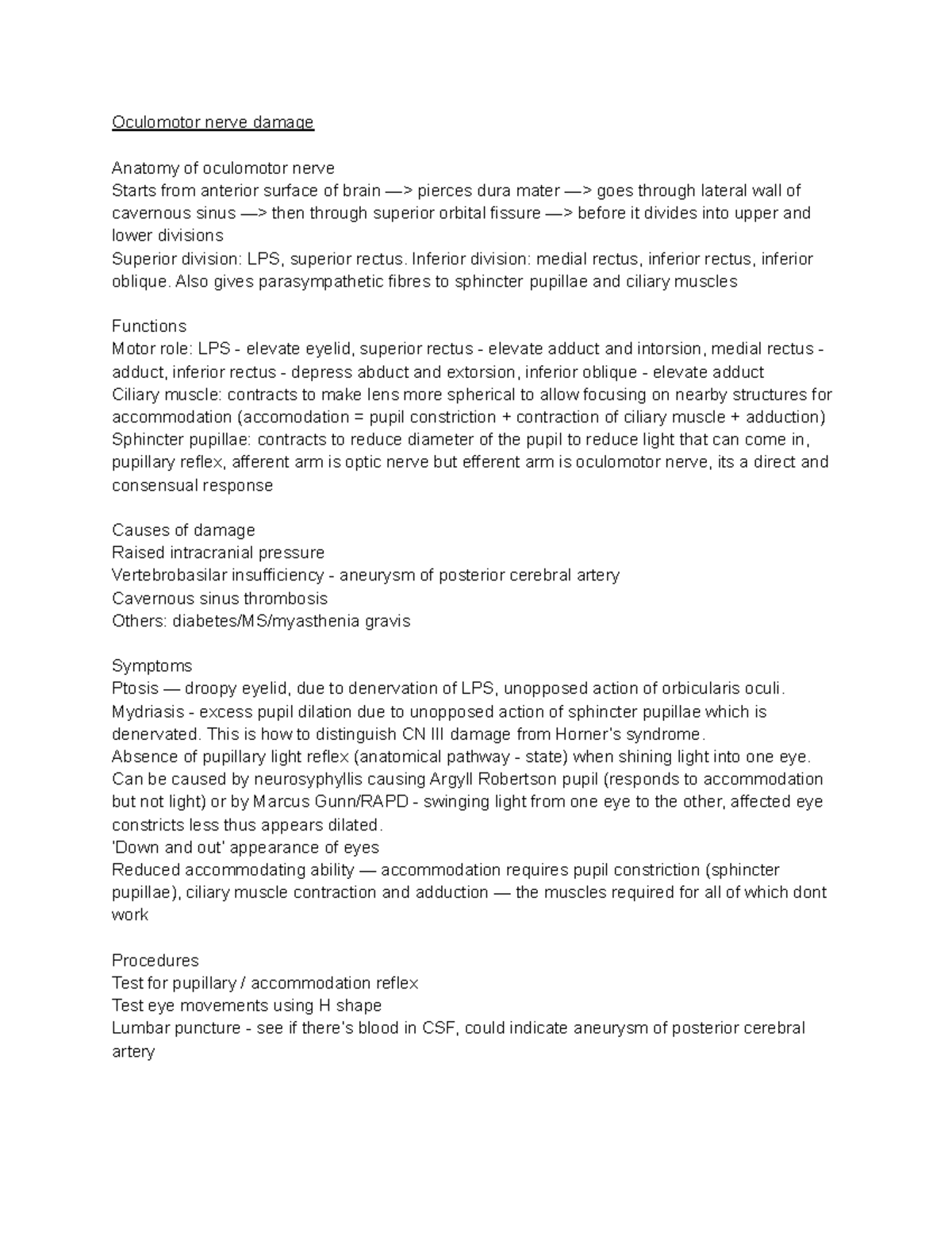 9 Summary Of Oculomotor Nerve Damage - Oculomotor Nerve Damage Anatomy 