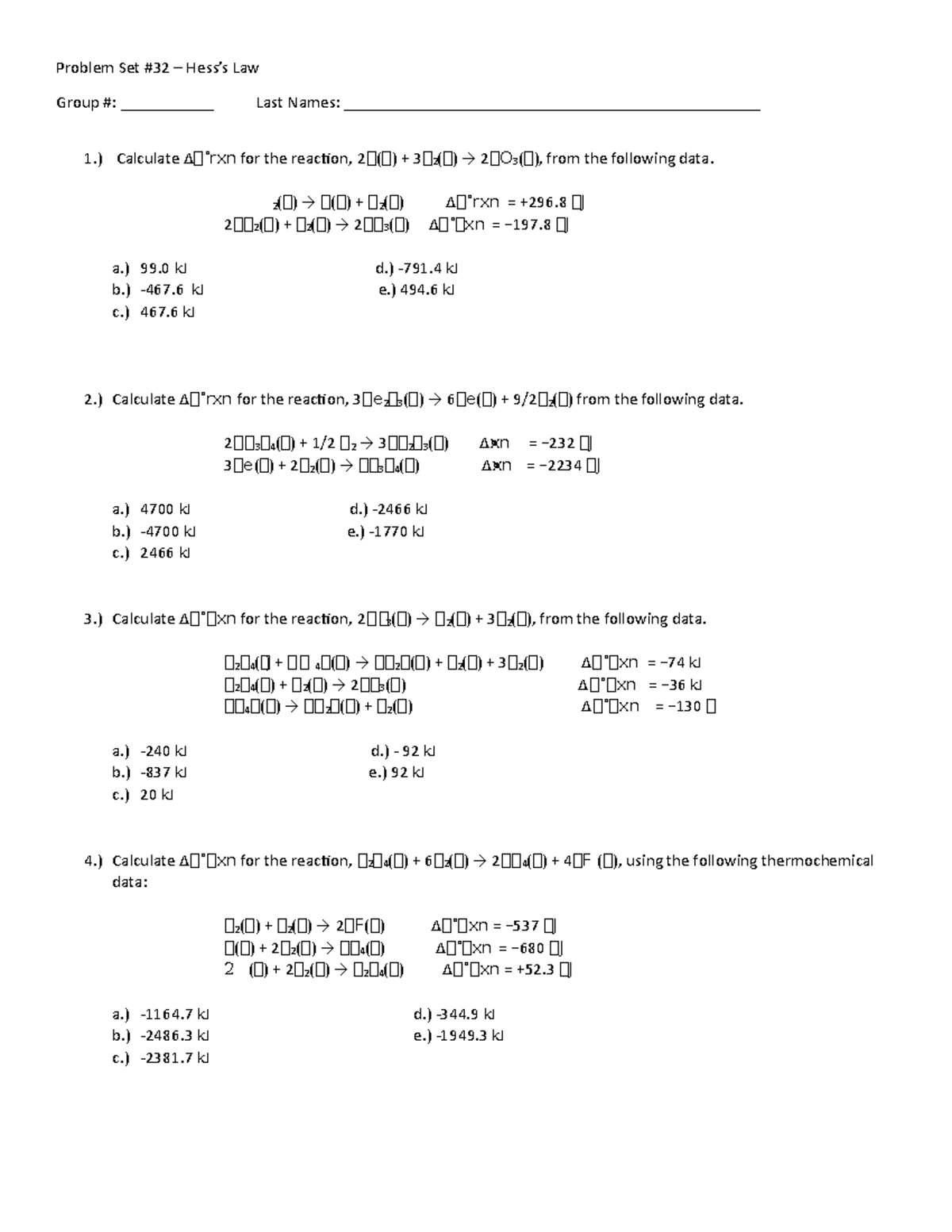 Problem+Set+%2332 - Problem Set #32 – Hess’s Law Group ...