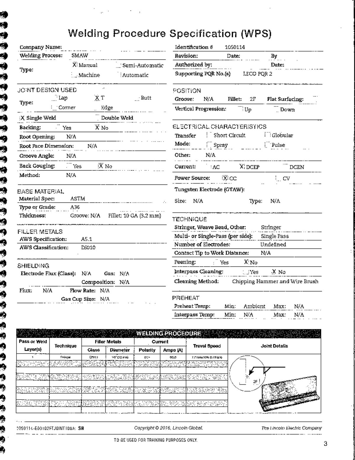 SMAW WPS - ewfwfwfw - Welding Procedure Specification (WPS) Company ...