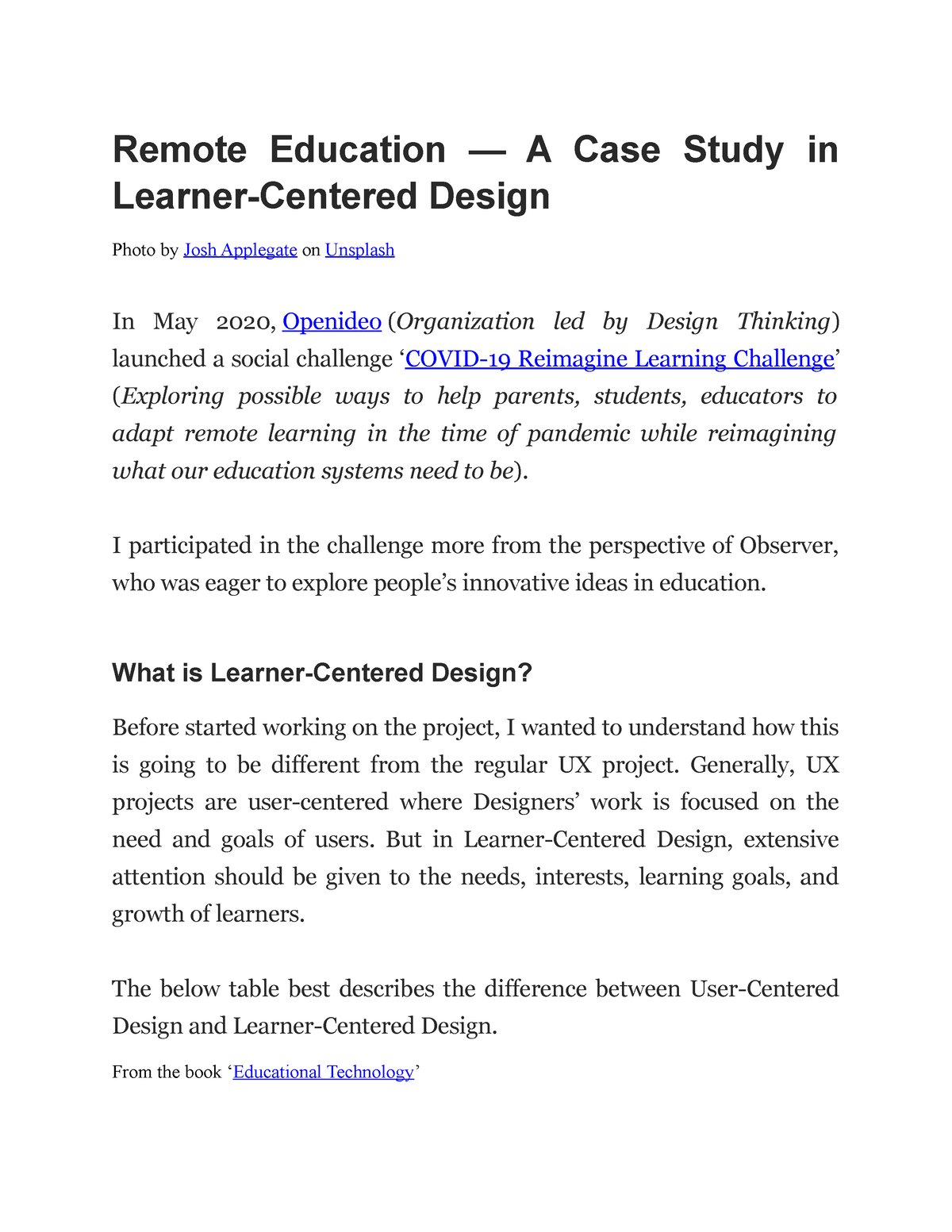 case study on education sector