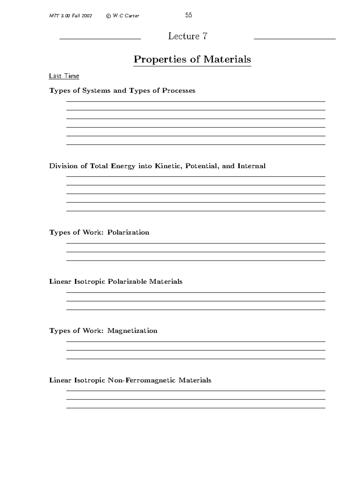 Properties of Materials Lecture 7 Properties of Materials Last Time