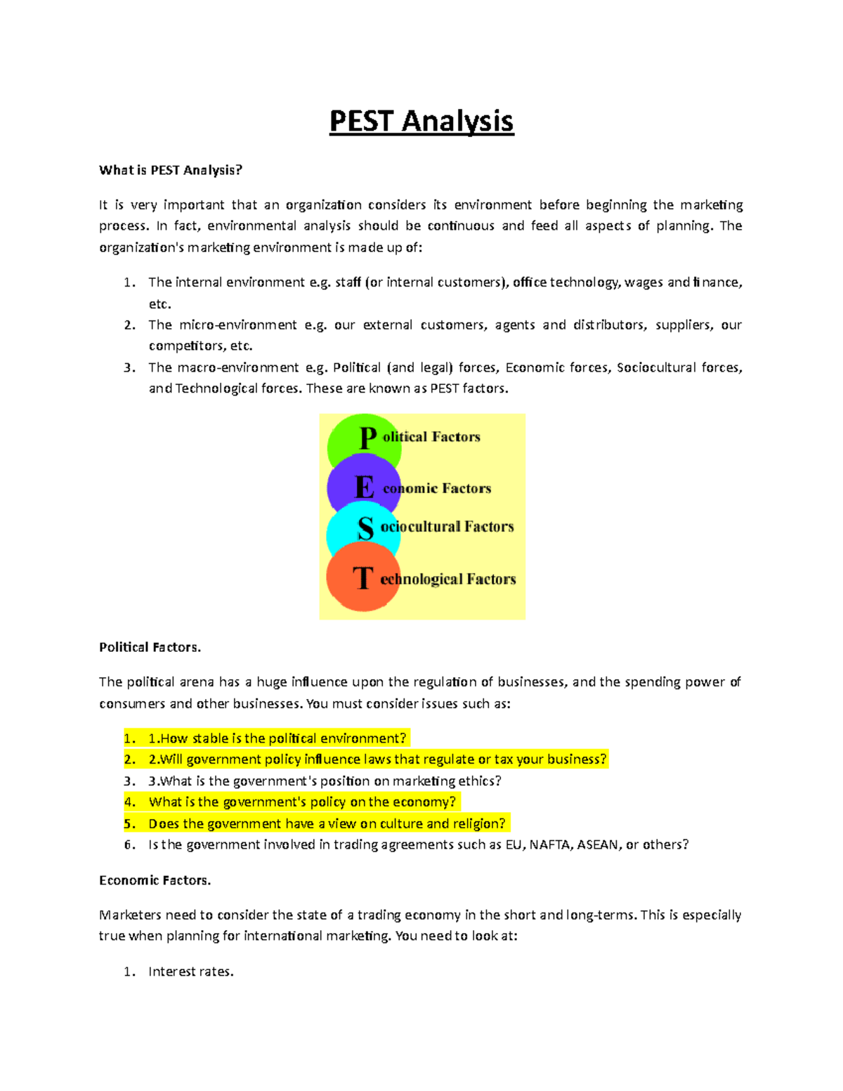 1, PEST Analysis - PEST - PEST Analysis What Is PEST Analysis? It Is ...