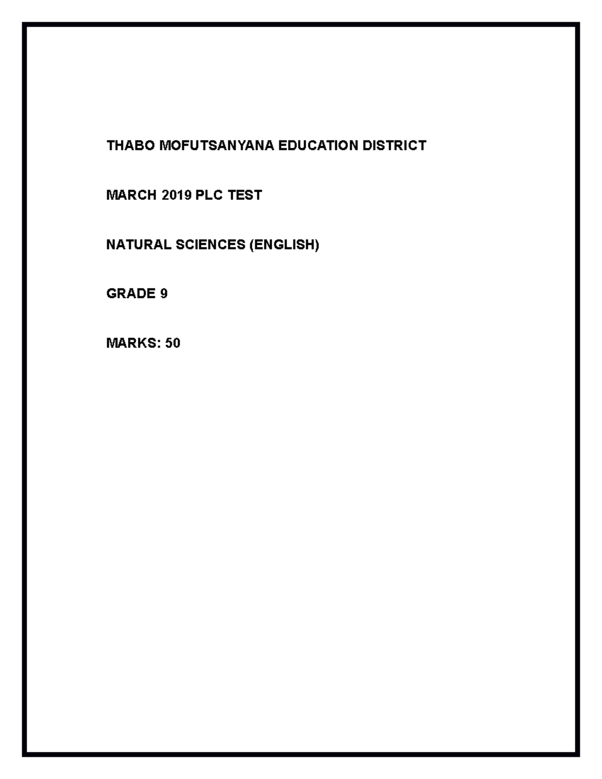 grade 9 ns test term 3