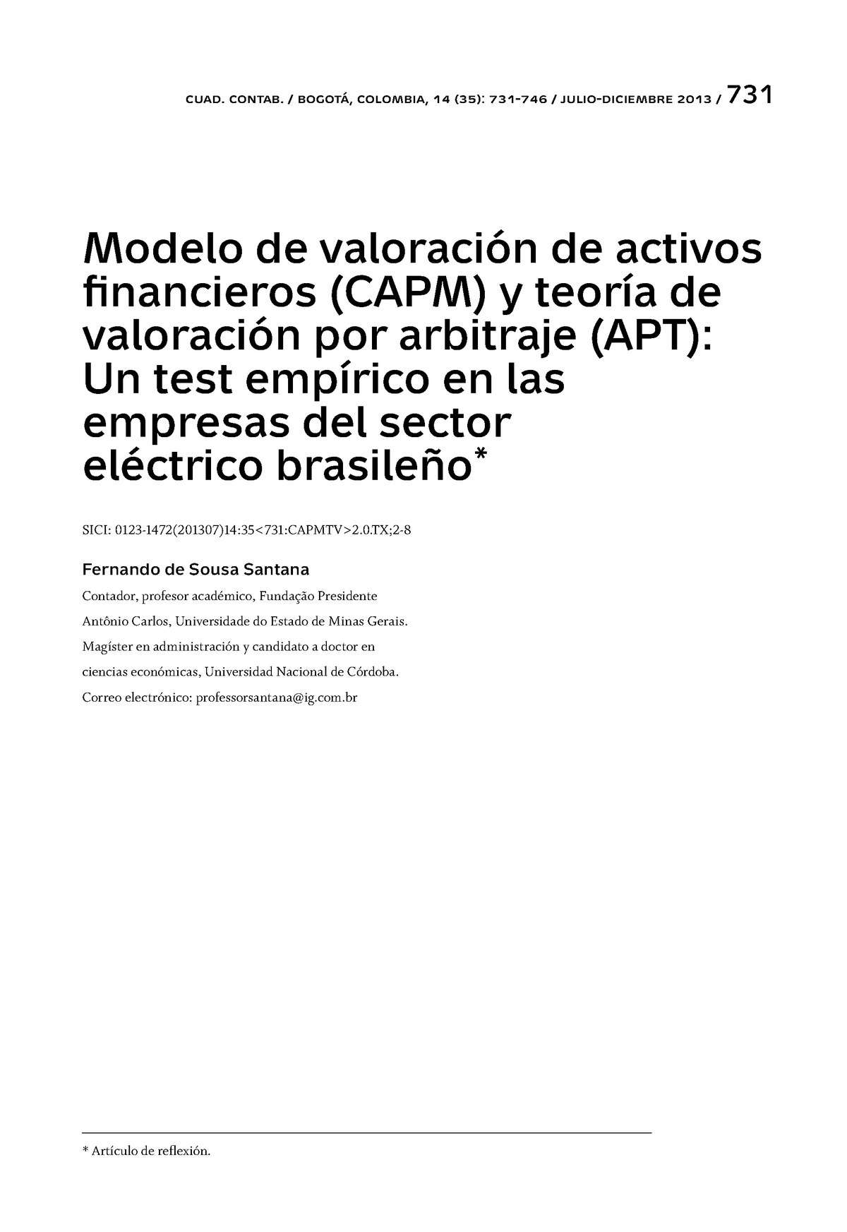 Dialnet-Modelo De Valoracion De Activos Financieros Capmyteoria D-5470861 -  cuad. contab. colombia, - Studocu
