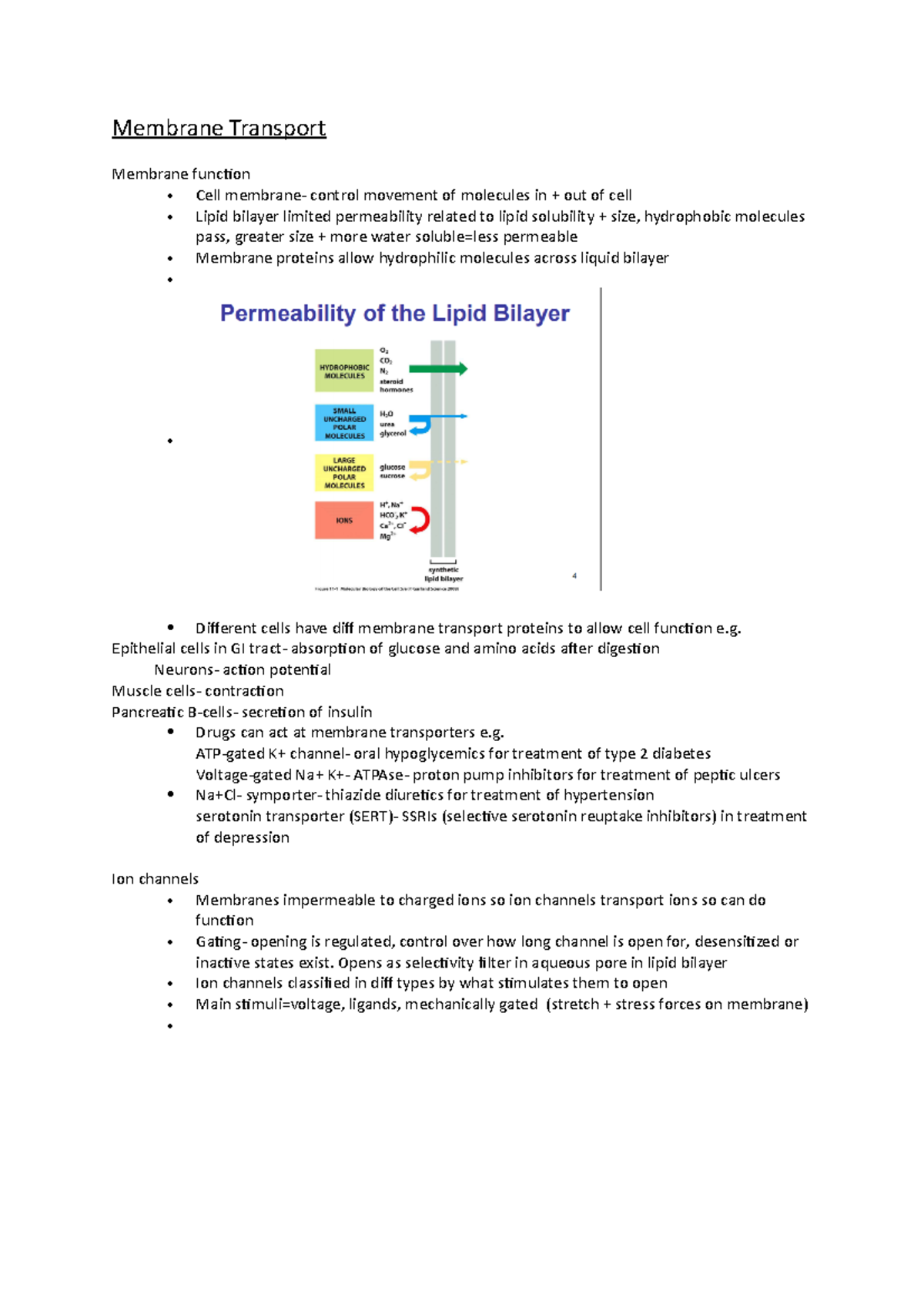 Membrane Transport - Membrane Transport Membrane function Cell membrane ...