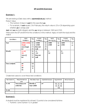 IT Testing Homework 4 - Homework – Dynamic Test Techniques Marks 9 ...