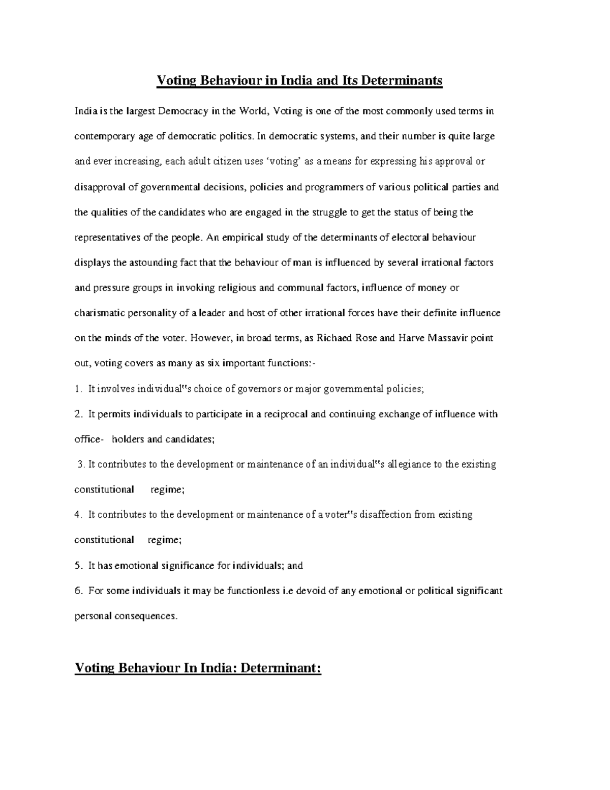 Voting Behaviour in India and Its Determinants lecture 3-converted ...
