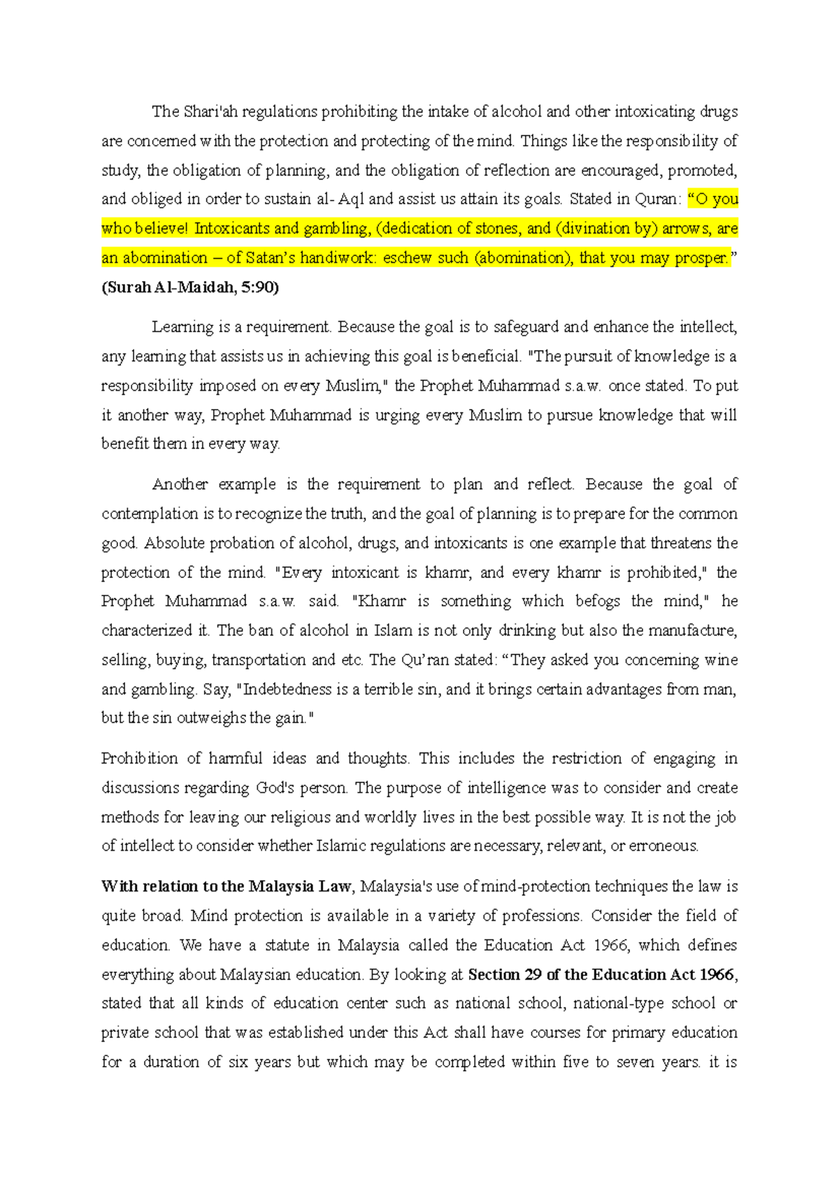 Shariah Things Like The Responsibility Of Study The Obligation Of Planning And The Obligation Of Studocu