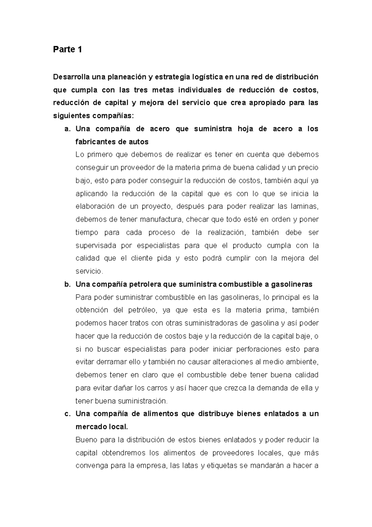 Actividad 2 cadena de suministro - Parte 1 Desarrolla una planeación y ...