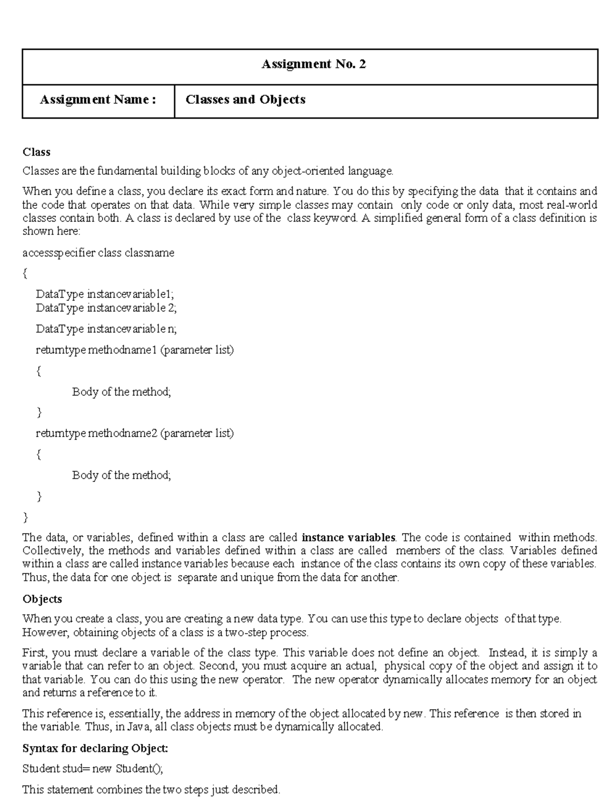 internshala core java assignment 2 solution