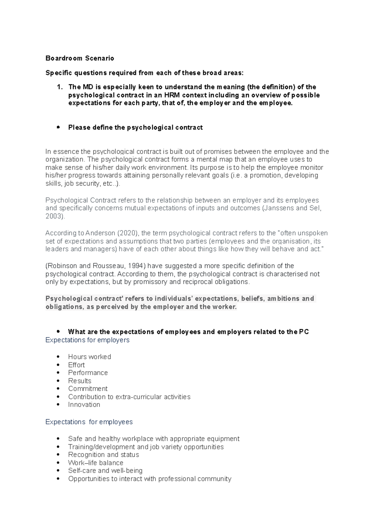 Board room MHR NEW Boardroom Scenario Specific questions required