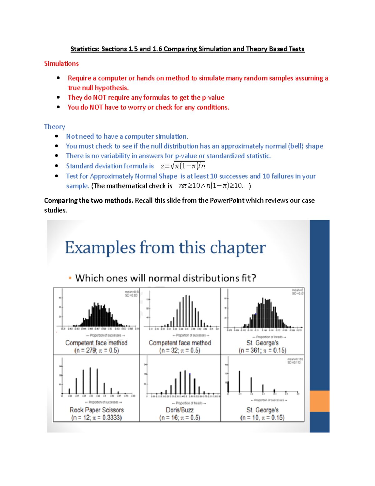 Activity 1.5 1.6 Simulation vs Theory (shape) - Statistics: Sections 1 ...